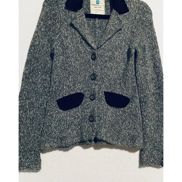 Anthropologie Sparrow Sweater Womens Medium Gray Blazer Corduroy Elbow Patch - Picture 2 of 7